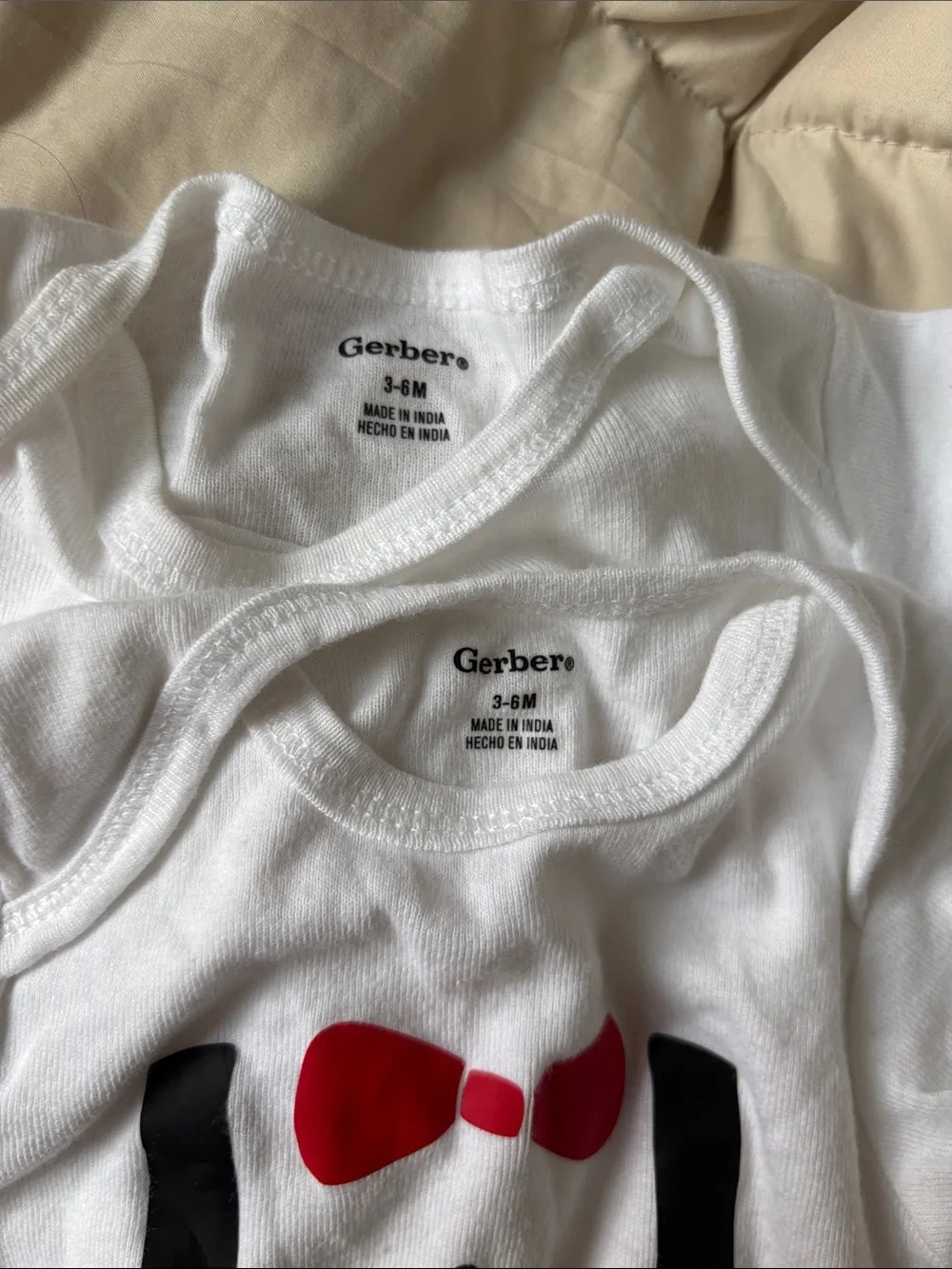 Gerber White Onesies Grandma was here Tuxedo One-Piece Set Red Pink 3-6 Months